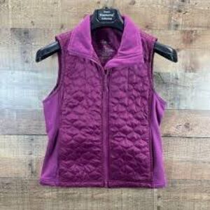 🦌 LL Bean Zip Up Quilted Vest w/ zippered pockets & fuzzy inside size misses XS